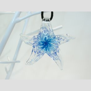 Glas Smykke Vedhng - Sstjerne - 6,5cm