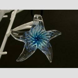 Glas Smykke Vedhng - Sstjerne - 6,5cm