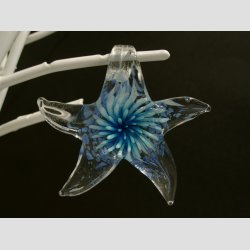 Glas Smykke Vedhng - Sstjerne - 6,5cm