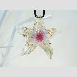 Glaskunst - Glas Smykke Vedhng - Sstjerne - 6,5cm