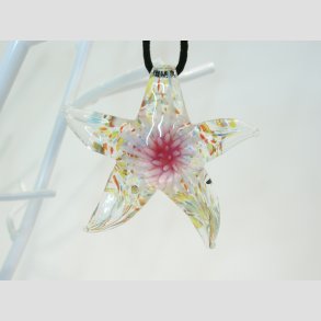 Glaskunst - Glas Smykke Vedhng - Sstjerne - 6,5cm