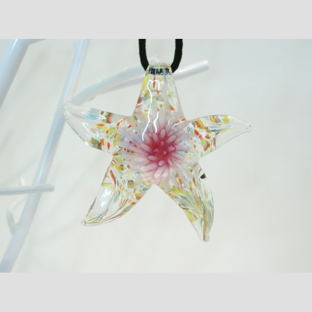 Glaskunst - Glas Smykke Vedhng - Sstjerne - 6,5cm