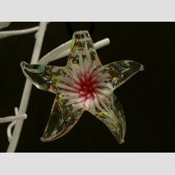 Glaskunst - Glas Smykke Vedhng - Sstjerne - 6,5cm