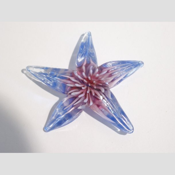 Sstjerne - Glas Sstjerner - Med Sanemone Blomster - 6 Farver - 4-5cm Lilla 4-5cm