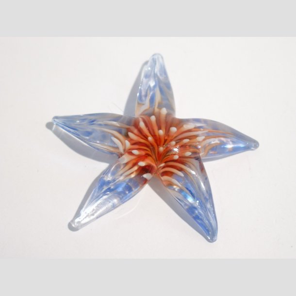 Sstjerne - Glas Sstjerner - Med Sanemone Blomster - 6 Farver - 4-5cm Orange 4-5cm