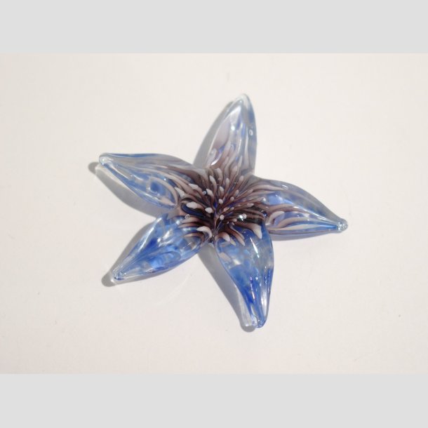 Sstjerne - Glas Sstjerner - Med Sanemone Blomster - 6 Farver - 4-5cm Brun 4-5cm