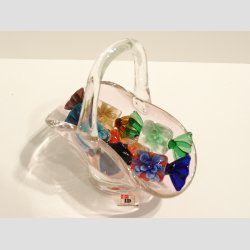 Glas Karamel Bolsjer - Med Blomster - 1 Pakke Med 6 Farver - 5cm