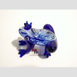 Glasdyr - Glas Fr Med Blomst &amp; Krone - 5cm