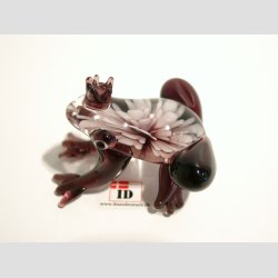 Glasdyr - Glas Fr Med Blomst &amp; Krone - 5cm