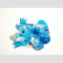 Glasdyr - Glas Fr Med Blomst &amp; Krone - 5cm