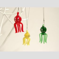 Hngende Glasfigurer - Glas Blksprutter - 5cm