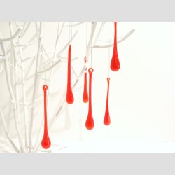 Glas Drber - Orange/Rde - 12cm