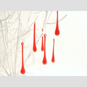 Glas Drber - Orange/Rde - 12cm