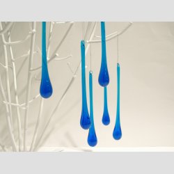  Glas Drber - Lysebl - 15cm