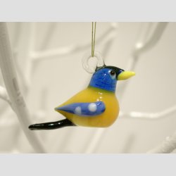 Hngende Fugle - Farverige Glas Fugle - 6 Farver - 4cm