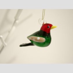 Hngende Fugle - Farverige Glas Fugle - 6 Farver - 4cm