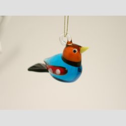 Hngende Fugle - Farverige Glas Fugle - 6 Farver - 4cm