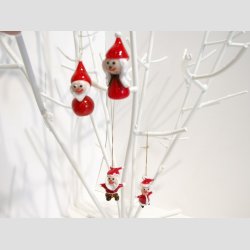 Julenisser Glasfigur - Hngende Glas Julenisser - 4-5cm
