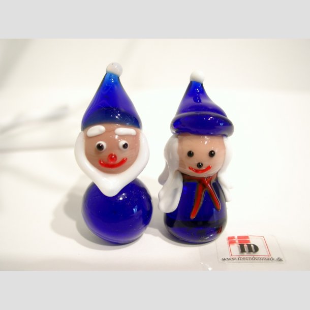 Fedt Inhalere Shaded Nisser Glasfigur - Med Blå Hat I Glas - Mini 4-5cm - Julepynt & Juletræ i  Glas - Glas Engle - Julemand & Nisser - Ibsen Design