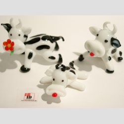 Glasfigur - Glas Ko - Sortbroget - 7-8cm