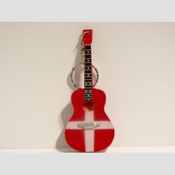 Lille Tr Guitar Nglering - Dansk Flag - 10cm