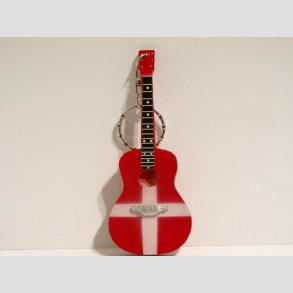 Lille Tr Guitar Nglering - Dansk Flag - 10cm