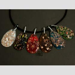 Glas Schmuck Anhnger - Rose/Gold - 1 Set 6 Farben - 5cm