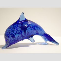 Stende Bl/Slv Glas Delfin - 10cm