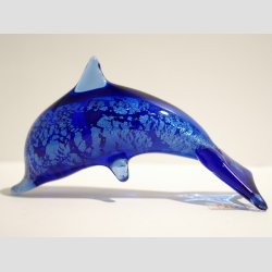 Stende Bl/Slv Glas Delfin - 10cm