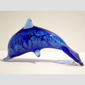 Stende Bl/Slv Glas Delfin - 10cm