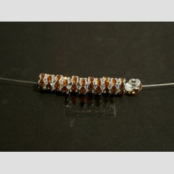 Glas Diamant Imitering - Mellem Perler - Brun/Slv - Lille - 0,6x0,2cm