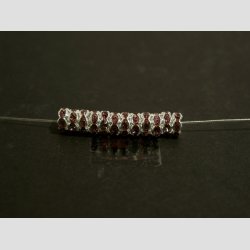 Glas Diamant Imitering - Mellem Perler - Lilla/Slv - Lille - 0,6x0,2cm