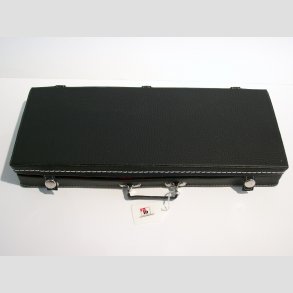 Guitar Taske i Sort Lder - Rektangulr med Interir - 30x12x3cm