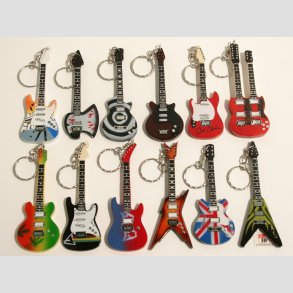 Guitar - Miniaturer Elektriske Guitar Ngleringe - Special Artist - 10cm