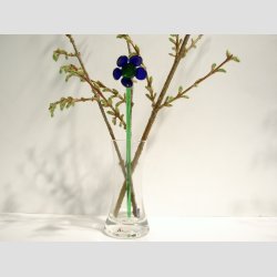 Glasblomster - Mrkebl - 16-17cm - 1 St Med 3 Stk
