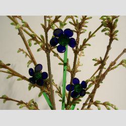 Glasblomster - Mrkebl - 16-17cm - 1 St Med 3 Stk