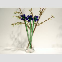 Glasblomster - Mrkebl - 16-17cm - 1 St Med 3 Stk