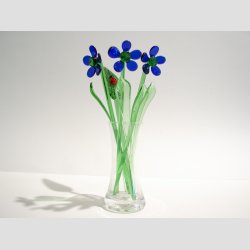 Glasblomster - Mrkebl - 16-17cm - 1 St Med 3 Stk