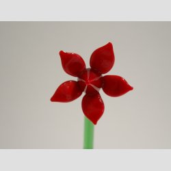 Glasblomster - Rde - 16-17cm - 1 St Med 3 Stk