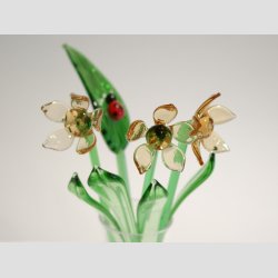 Glasblomster - Lysebrun - 16-17cm - 1 St Med 3 Stk