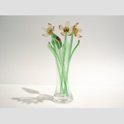 Glasblomster - Lysebrun - 16-17cm - 1 St Med 3 Stk