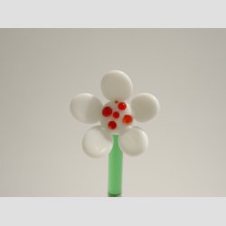 Glasblomster - Hvid - 16-17cm - 1 St Med 3 Stk