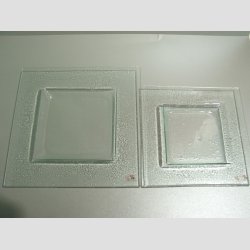 Glasfade -  Firkantet Transparant Glas Fade - 20x20cm &amp; 25x25cm