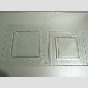 Glasfade -  Firkantet Transparant Glas Fade - 20x20cm & 25x25cm