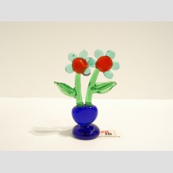 Blomster - To Blomster i Hjerte Potte - 6 Farver - 6-7cm