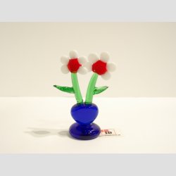 Blomster - To Blomster i Hjerte Potte - 6 Farver - 6-7cm