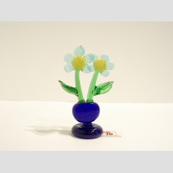 Blomster - To Blomster i Hjerte Potte - 6 Farver - 6-7cm