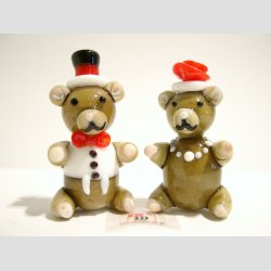 Bjrnemor &amp; Bjrnefar - I JadeGlas - 7cm &amp; 7,5cm