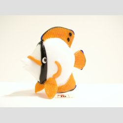 Fisk med Orange Finne - H7cm x L8,5cm x B3cm