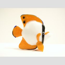 Fisk med Orange Finne - H7cm x L8,5cm x B3cm